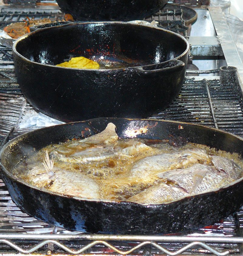 Jamaican Street Food - Frying Fish